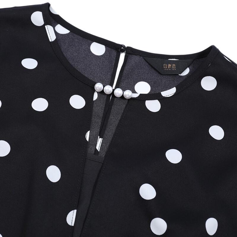 Bailuyu Retro Polka Dot Lockere Sommerbluse