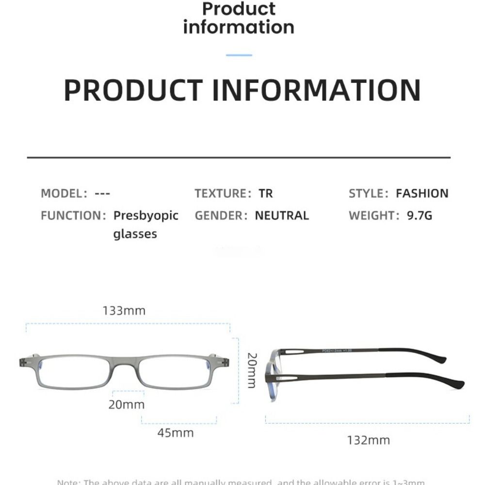 Folding Anti-Blue Light Reading Glasses With Box Men Women Portable Small Frame Presbyopia Eyeglass Ultralight Hyperopia Eyewear
