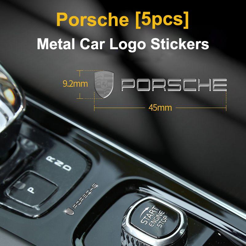 3D Metall Auto Kreative Aufkleber Wasserdichte Aufkleber Innenzubehör Für Porsche 911 718 Taycan Panamera Cayenne Macan Cayman