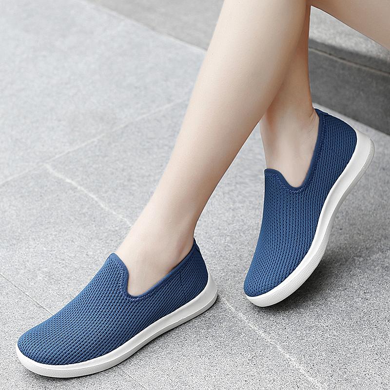 Fashion Anti-skid Casual Flats Shoes for Women Lightweight Slip-on Footwear Soft Comfort Wear-resistant Shoes Fashion Big Size 42