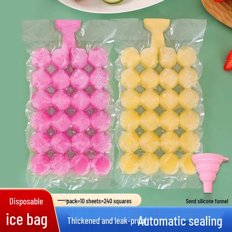 Self-Sealing Passion Fruit Ice Cube Molds - Disposable Freezer Bags