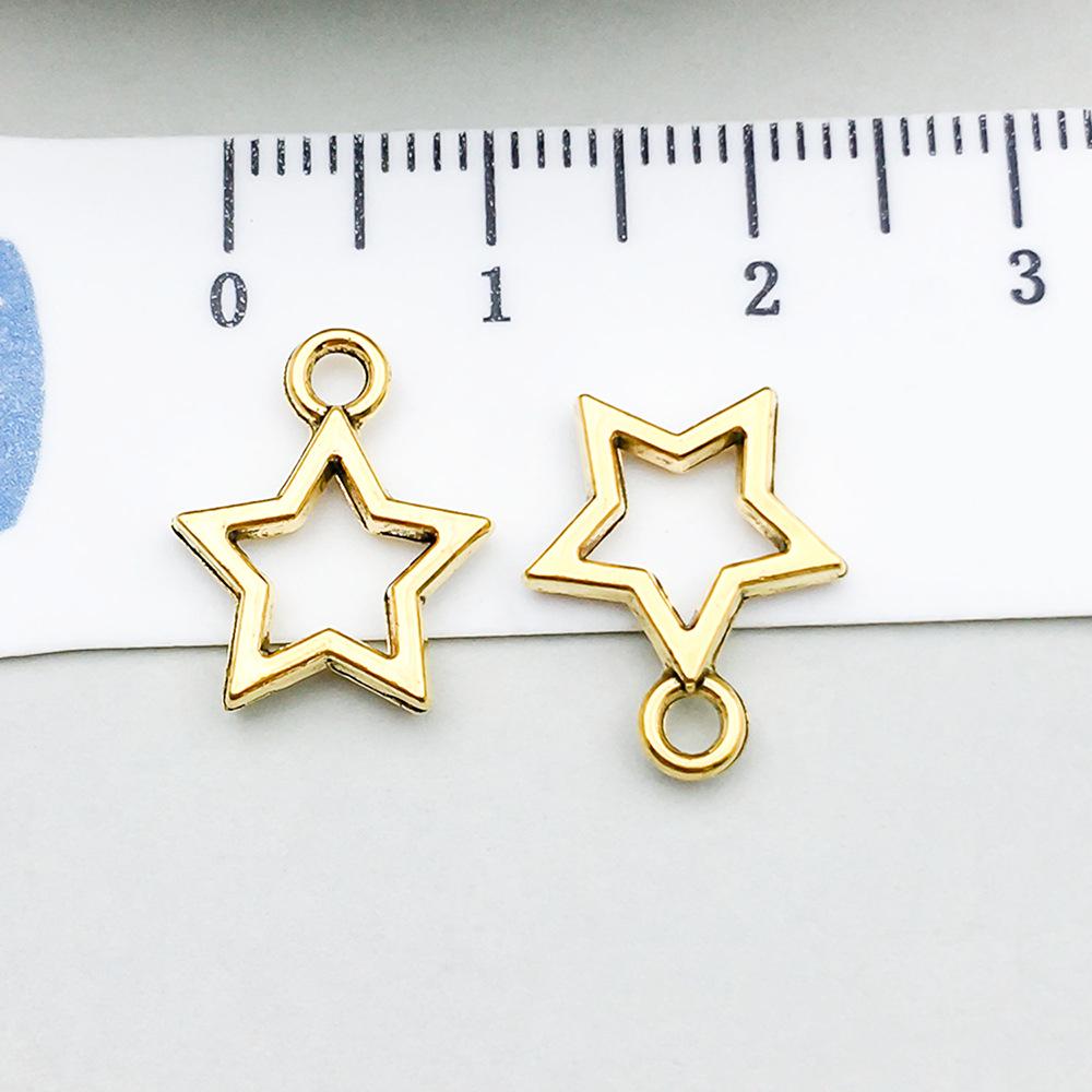 100-Piece Five-Color Alloy Sun, Moon, and Star Pendant Charms for DIY Jewelry