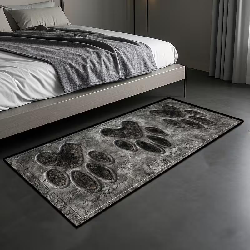 Dog Paw Print Living Room Hallway Carpet Kitchen Bathroom Floor Mat Anti Slip Bedroom Bedside Mat Decor Carpet Gift for Friends
