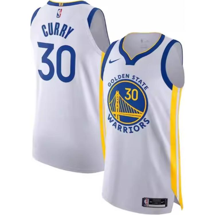 Nike Stephen Curry Golden State Warriors Player Edition Straight Fit Vintage Sporty Breathable Basketball Jersey Men Jersey White CW3273-100