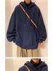 Trendiger Oversize-Hoodie für Herren: 300 g schwere chinesische Baumwolle, einfarbig, Westküsten-Stil, Unisex.