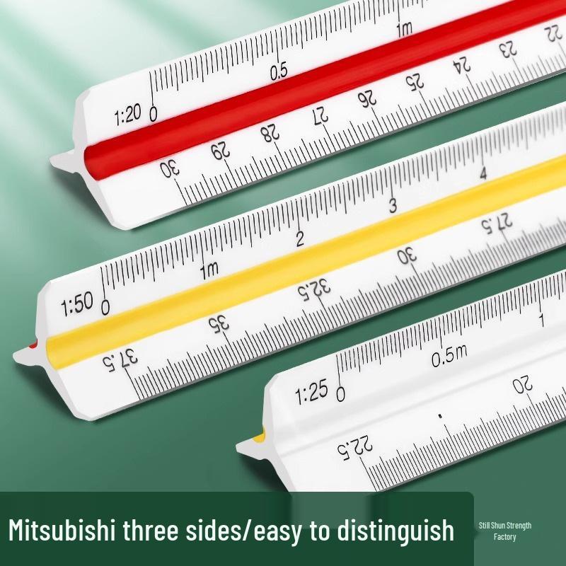 Large Triangular Drawing Scale Ruler for Interior Design and Architecture