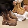 Retro British Martin boots women's 2025 autumn and winter new small super fire thick-soled heightening short boots rhubarb boots