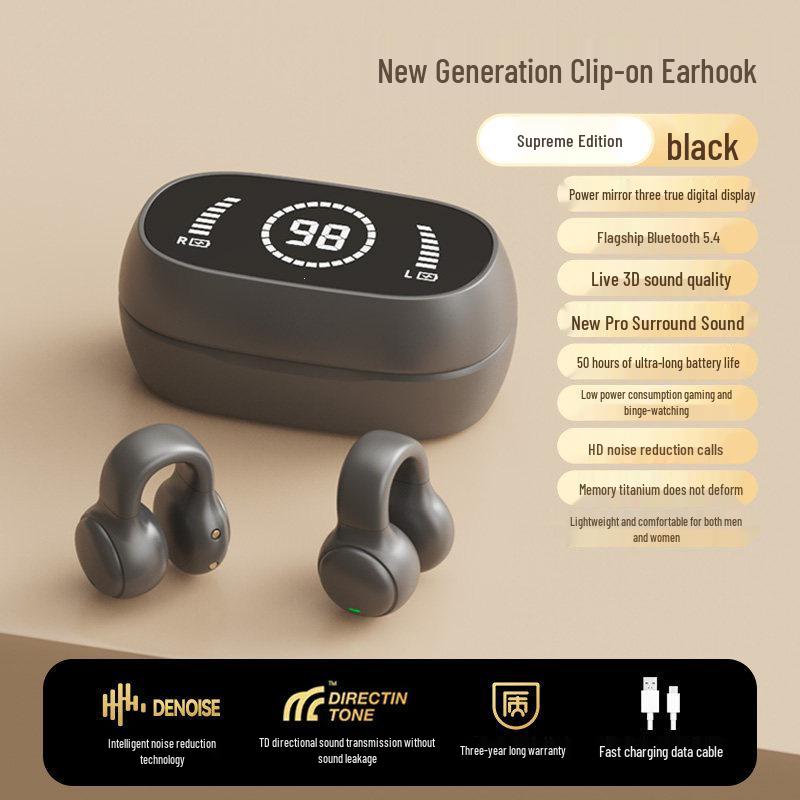 Bone Conduction Wireless Bluetooth Earbuds - 2026 Model, Ear Clip/Hooks for Men & Women Sports