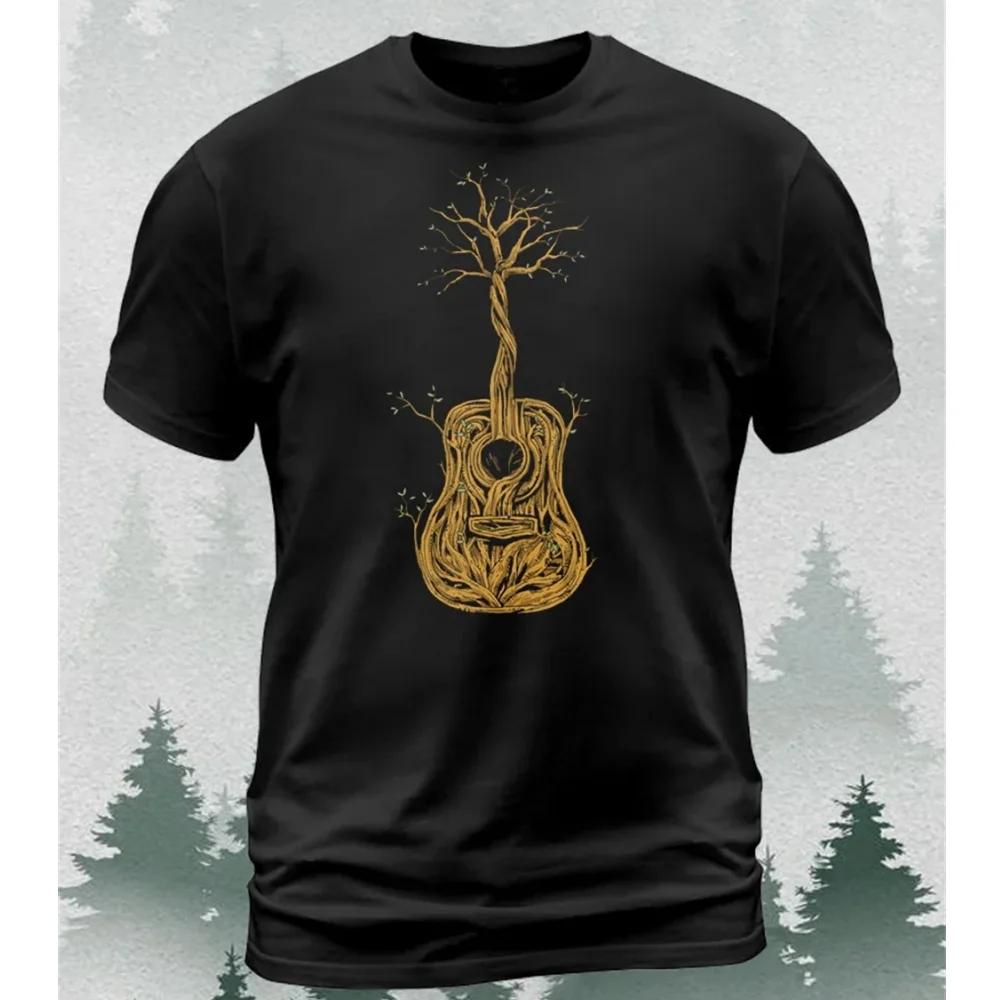 Fashionable New Forest Tree Pattern Men's Printed T-shirt Street Fashion Harajuku Round Neck Large Comfortable Short Sleeve
