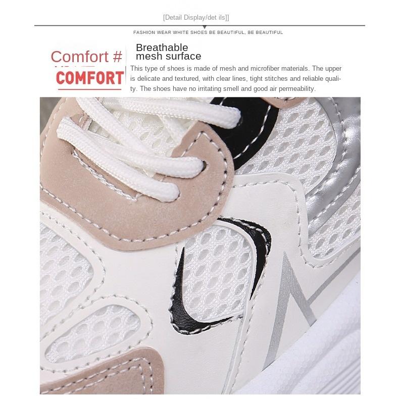 Sports Shoes Women Fashion Fashion Summer Mesh Surface Breathable Women Casual Single Shoes Comfortable with Daddy Shoes