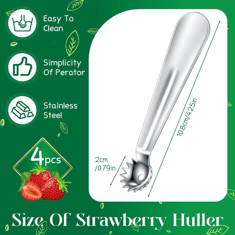 1pcs Fruit Coring Tool Tomato Strawberry Seed Remover Stainless Steel Kitchen Gadgets Top Stem Remover Portable Easy Handling