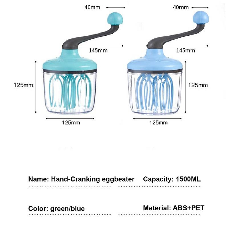 NEW Cream Whisk Manual Household Cake Beater Egg Shaker Semi-automatic Small Egg Beater Kitchen Food Processing Machine 1.5L