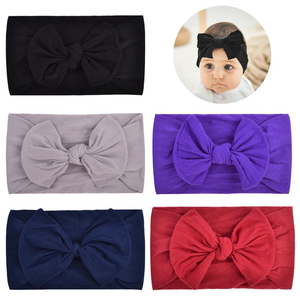 

5 шт. милые бантики детские повязки на голову детские резинки для волос для новорожденных девочек мягкие эластичные тюрбаны головные уборы детские аксессуары для волос