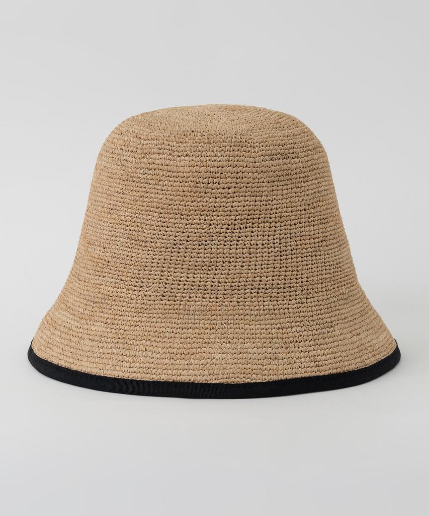 Tatiana Monet Natural Raffia Cloche Bucket Hat Ht8183 Black