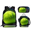 Set Scolastico Tre Pezzi Zaino Borsa Portapenne Borsa Pranzo Zaino con Immagini Street Tide Pallacanestro Calcio Set Zaino