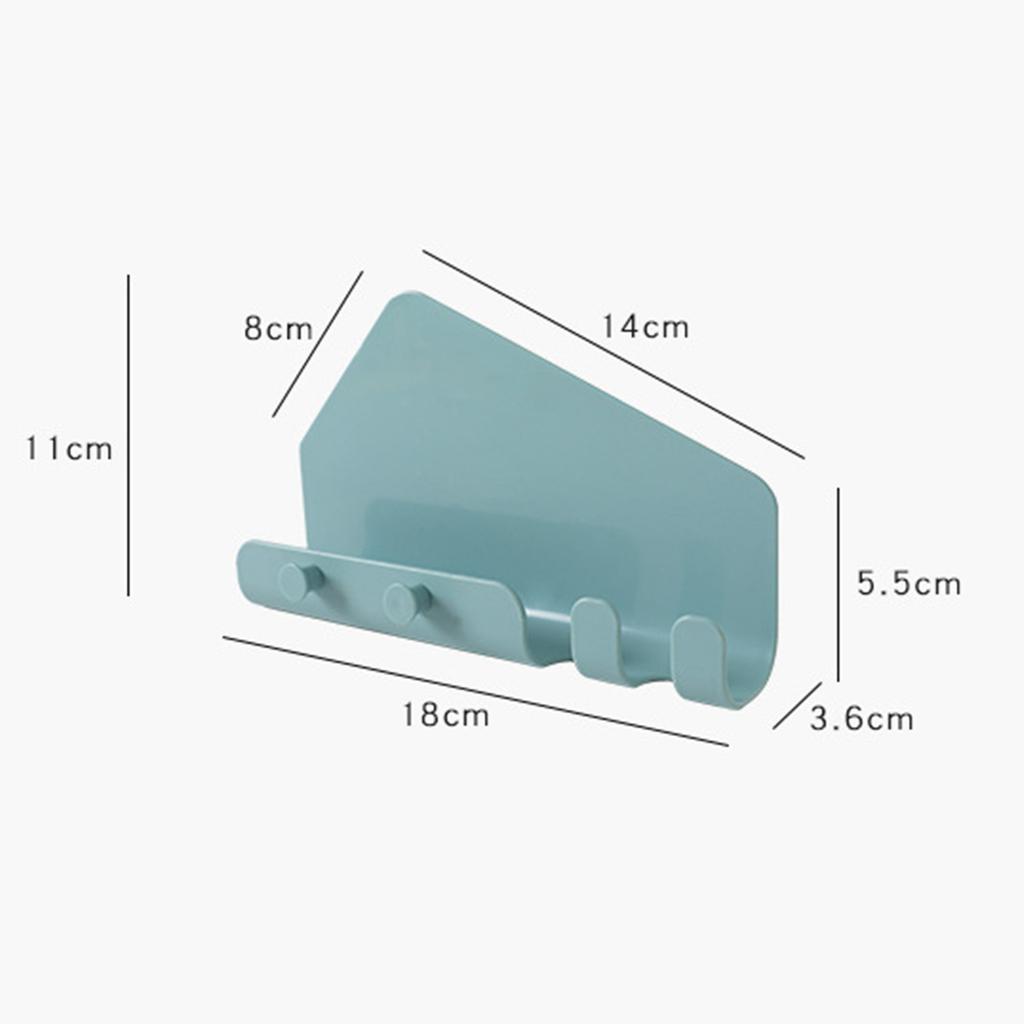 Suport adeziv pentru tabletă, montat pe perete, 4 cârlige, cu potrivire universală, suport de încărcare pentru telefon mobil, mare