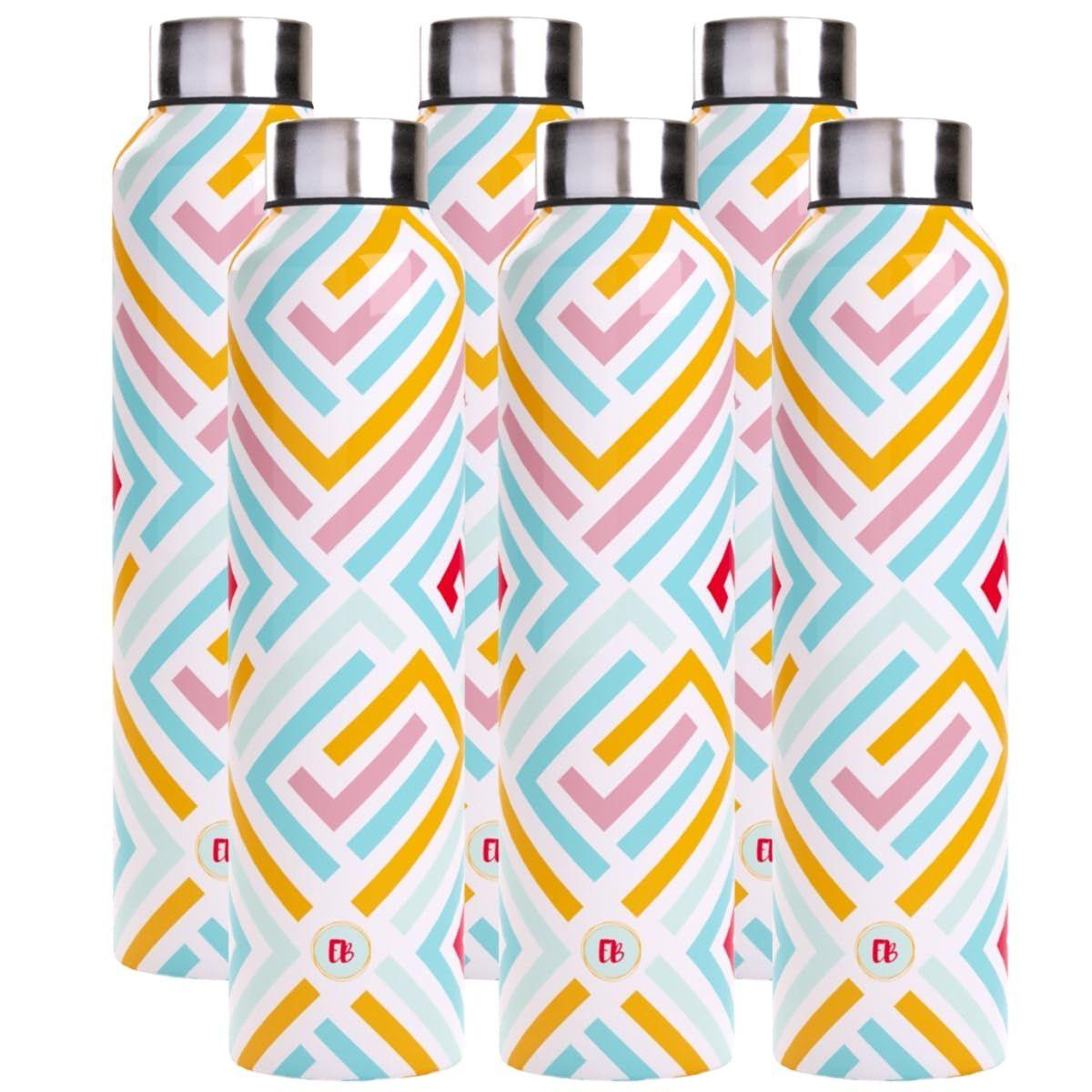 

Бутылка для воды из нержавеющей стали 1 литр Упаковка из 6 бутылок Для офиса дома холодильника школы путешествий спортзала холодильника