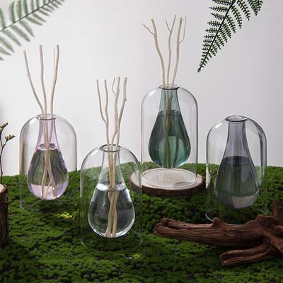 Creative Double Layer Glass Aromatherapy Bottle Minimalist Drip Shaped Fragrance Vase Ornament Home Decoration Hydroponic Vase