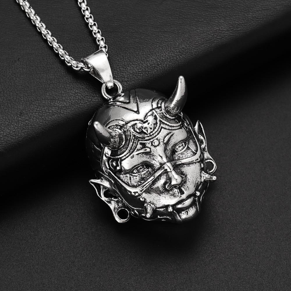 Accessories Style Hannya Ghost Head Punk Long Hip-Hop Niche Necklace Accessories for Men