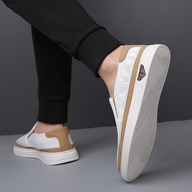 Lightweight All-match Sneakers Hollow Out Designer Loafers Versatile Slip On Walking Shoes Moccasins Casual Leather Men's Shoes