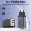 USB A+C Phone Charger Adapter EU/US/UK Quick Charge Adapter for Huawei/Xiaomi/Samsung