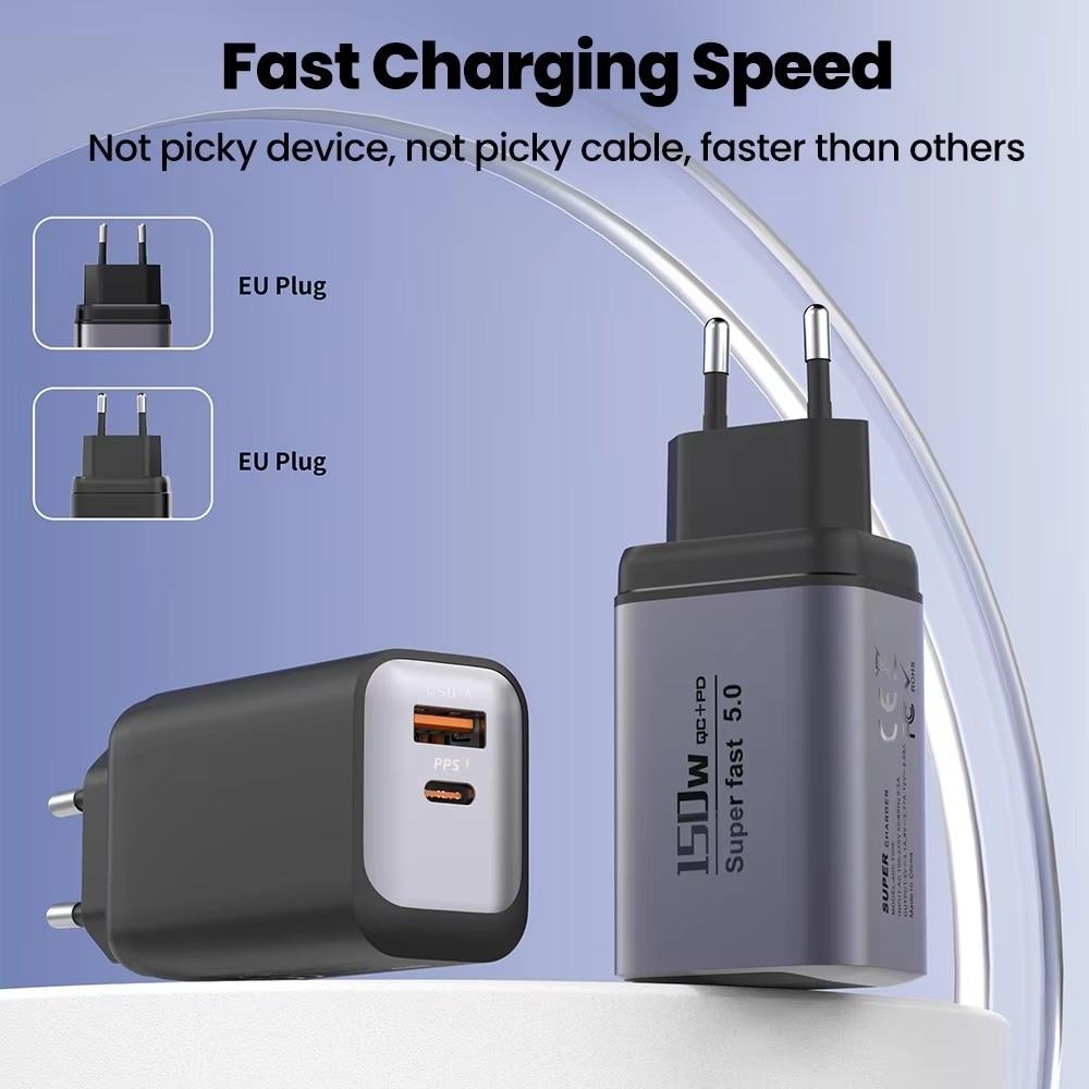 USB A+C Phone Charger Adapter EU/US/UK Quick Charge Adapter for Huawei/Xiaomi/Samsung