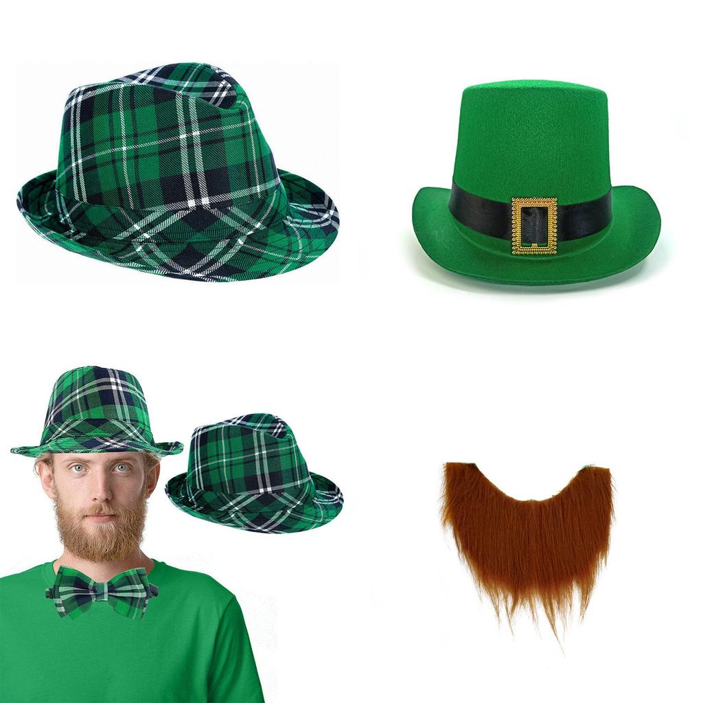St. Patrick's Day Irish Leprechaun Shamrock Velvet Hat Adult Fancy Dress Accessory