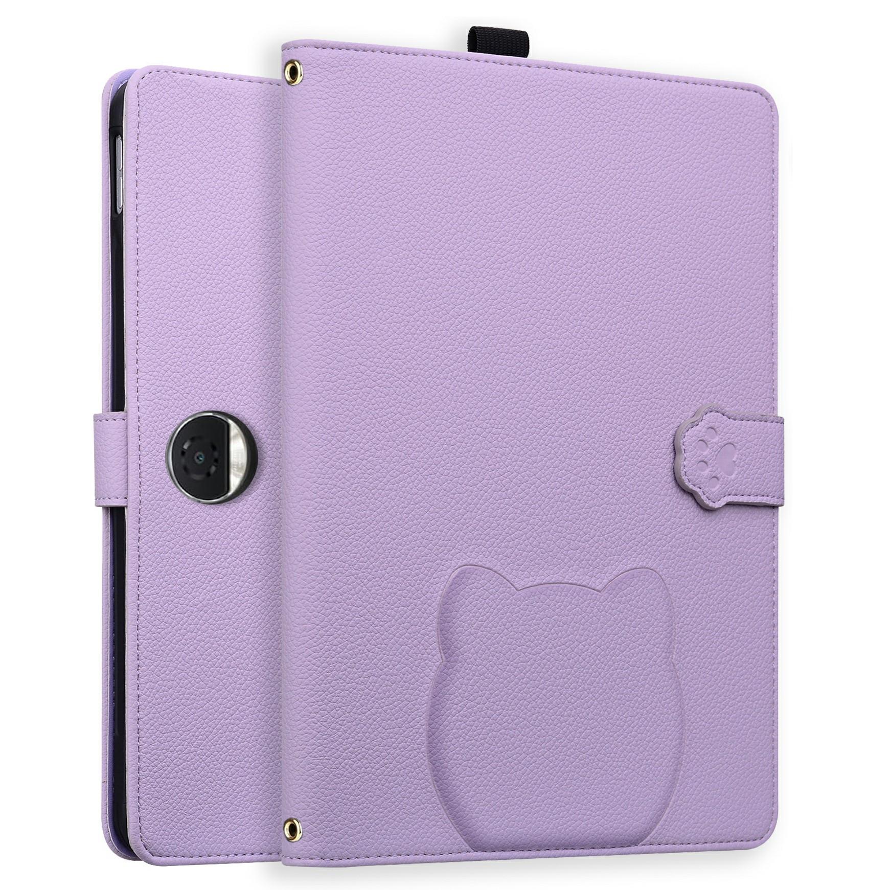 

Чехол-кошелек для Honor Pad 9, кожаная подставка, настольная обложка с держателем для стилуса, 3D-эффект, рисунок кошки Purple