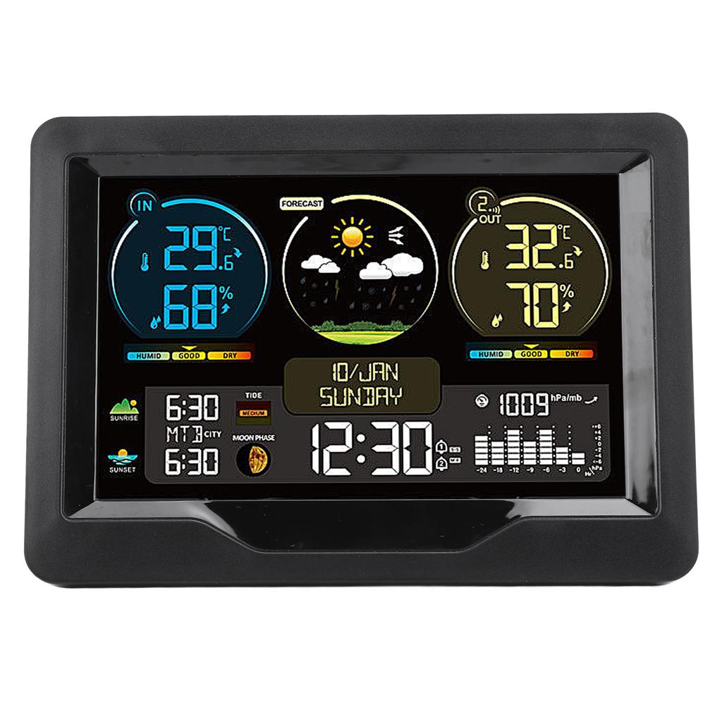 Digital Weather Thermometer Weather Wireless Temperature Humidity Monitor with Electric Sunup