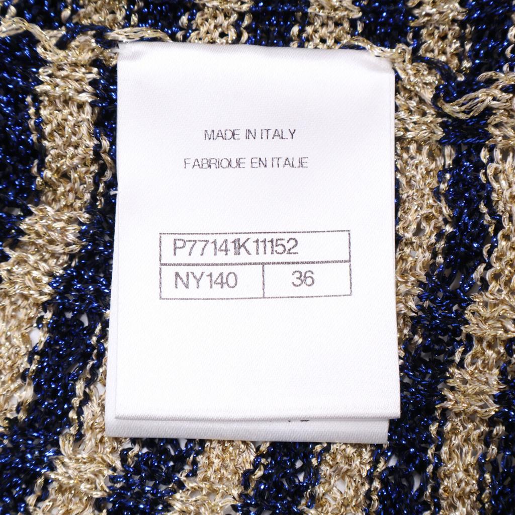 CHANEL [Excellent Condition/Domestically Authorized/24 Stainless Steel] P77141K11152 CC Logo Button Cardigan tops 36 Gold seriesUsed