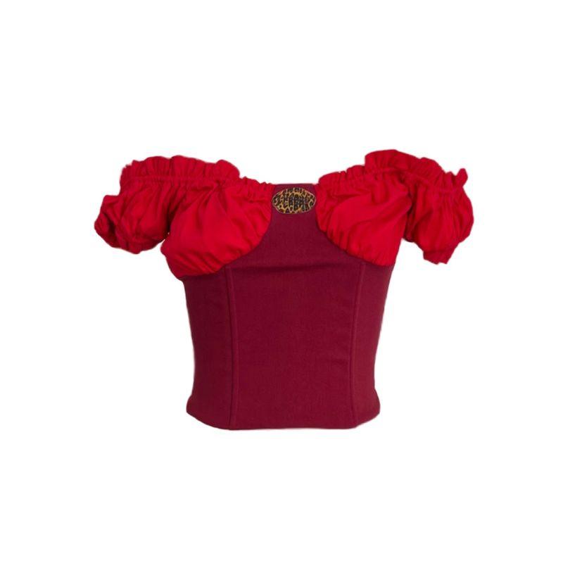 

Самодельная красная ретро футболка с коротким рукавом «Рыбья кость» Red L