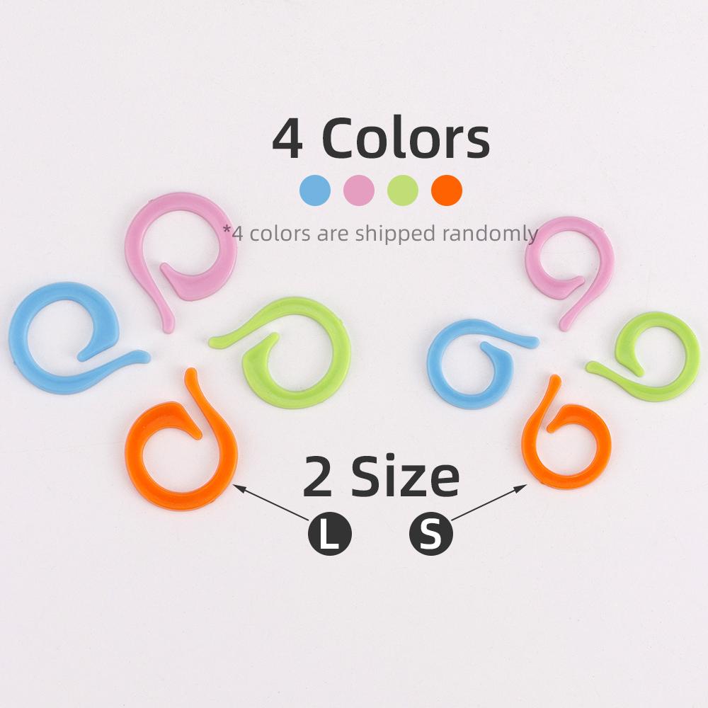 200pc Random Colorful Plastic Opening Mark Circles, DIY Weaving & Knitting Marking Counter Tools, Crochet Counting Buckle Marker