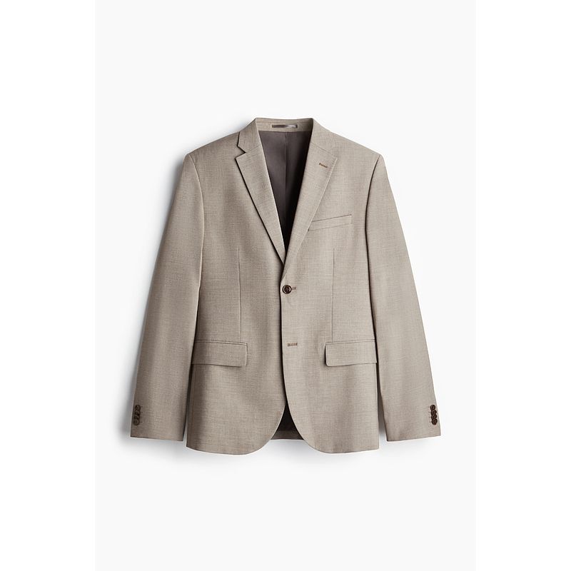 

Мужской костюм HM Летний Деловой Профессиональный Джентльмен Приталенный Плоский лацкан Длинный рукав Гостевой образ Блейзеры 0713986 Dark Beige 073 170/88