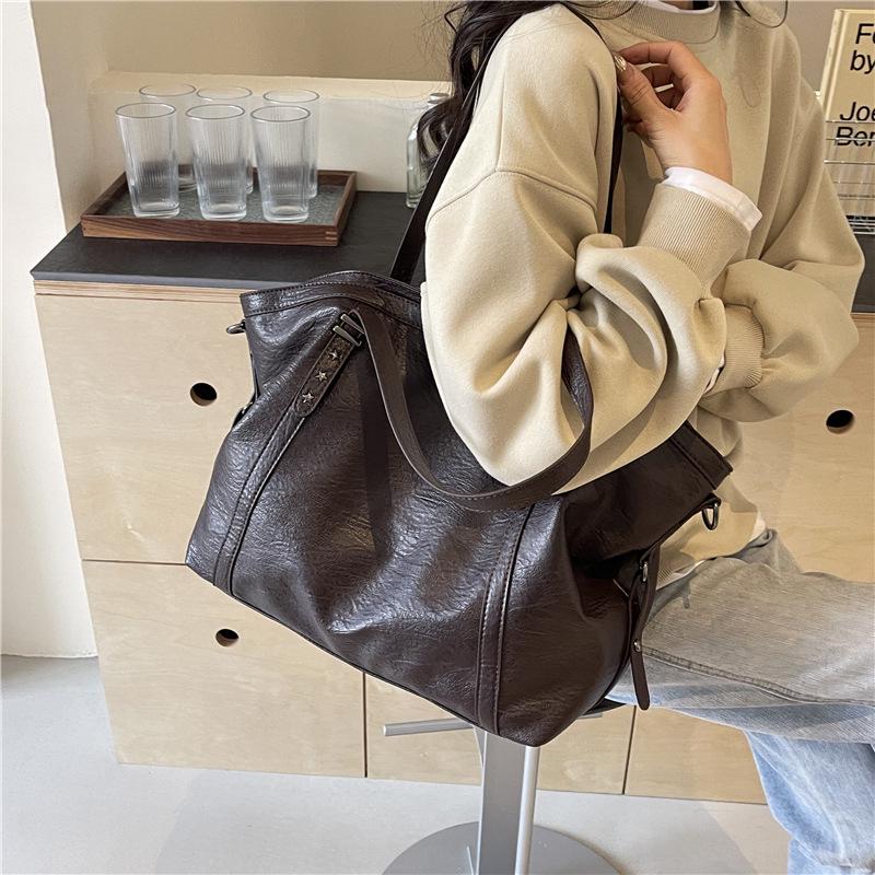 Borsa a tracolla e a spalla retrò da donna di grande capacità - Borsa tote versatile da pendolare