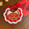 Crocheted Pet Bib Chinese New Year Cat Bib Red Fortune Pet Collar for Cats And Small Dogs Festive Dress-up Accessory