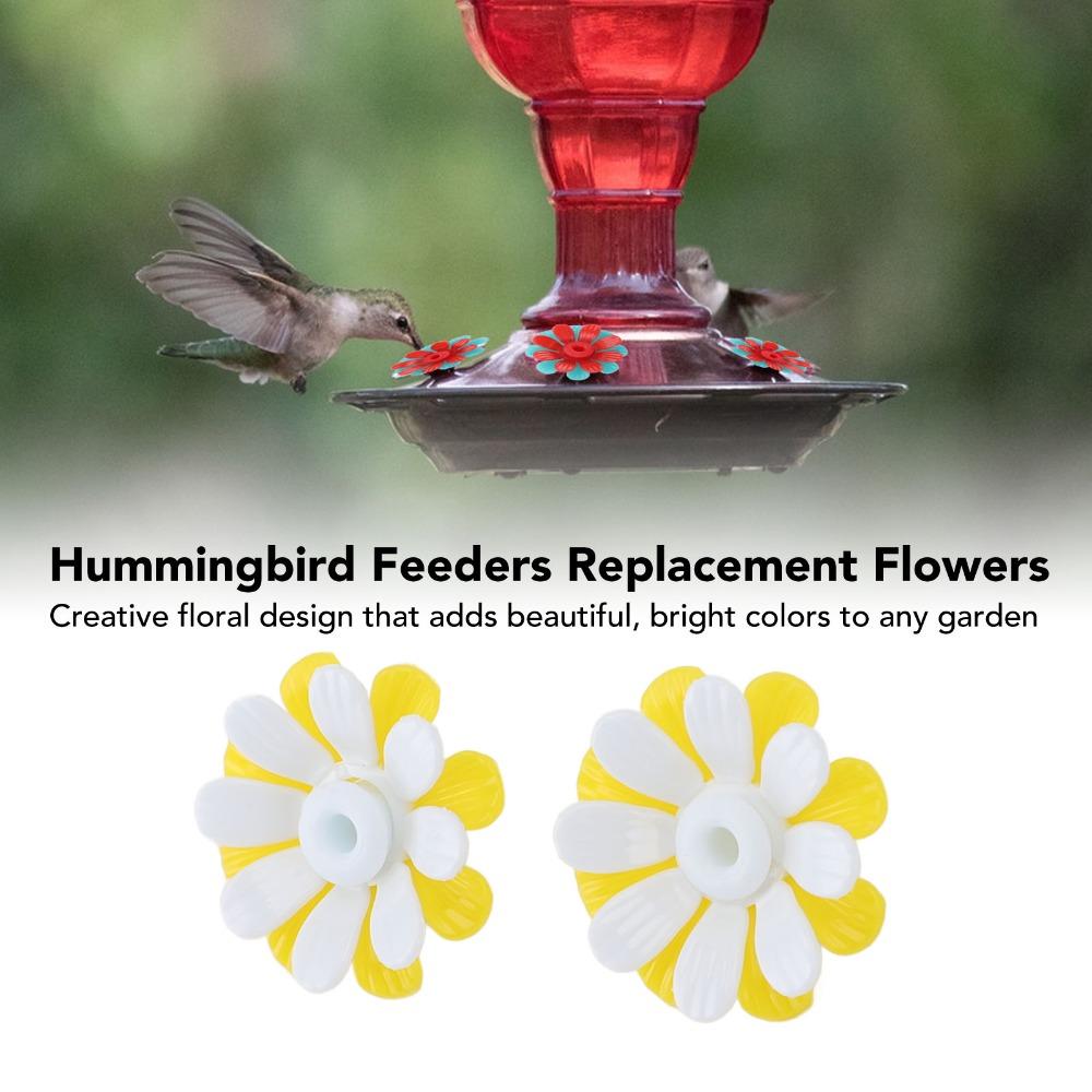 30sets Yellow + White Hummingbird Feeder Replacement Flowers Feeding Ports Flowers Garden Use