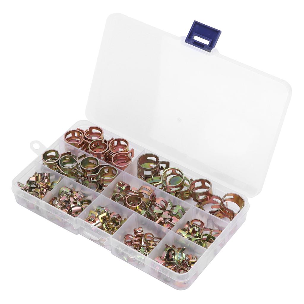 100PCS Spring Band Fuel Line Hose Clip Zinc PlatingColoring 6 7 8 9 10 11 12 14 15 17mm