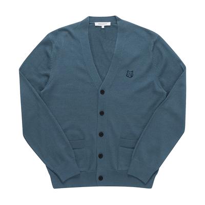 Kardigan męski MaiSon KitSune z dekoltem w serek i naszywką z głową lisa Mm00509kt1036
