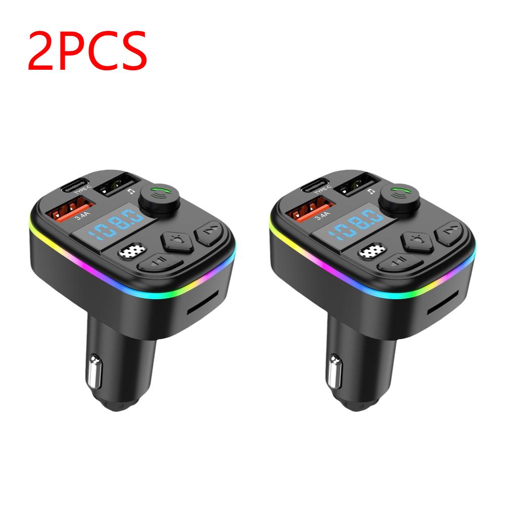 Digital Display Car MP3 Player Hands-free Bluetooth 5.3 FM Transmitter Car Cigarette Lighter Adapter USB C Car FM Transmitter