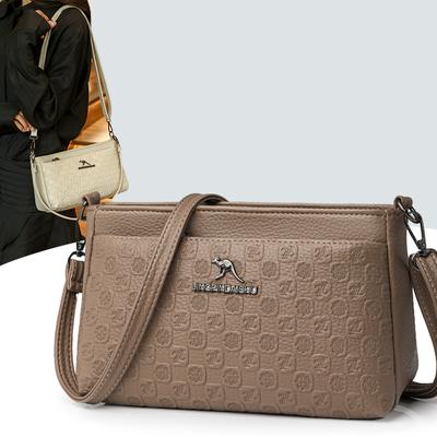 Soft Leather Women's Crossbody Bag Solid Color Shoulder Bag Middle-Aged Small Bag Mother Bag Mobile Phone Bag