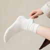 Dui Dui Socks Women's Autumn and Winter Rolled-up Pure Cotton Antibacterial Breathable Mid-calf Socks Paired with Boken Shoes Boneless Socks
