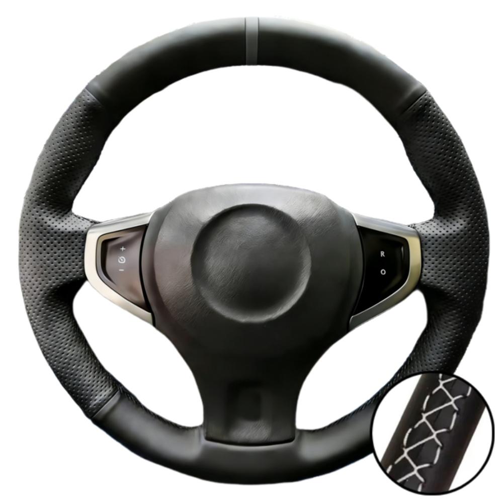 Car Interior Braid Black Perforated Non-slip Artificial Leather 2009-2014 Samsung QM5 Steering Wheel Cover For Renault Koleos