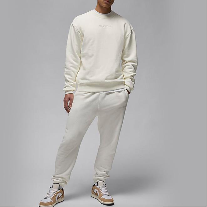 Jordan Air  1 Solid Color Letter Logo Crew Neck Long Sleeve Sweatshirt Men Tops Off-White FJ7789-133