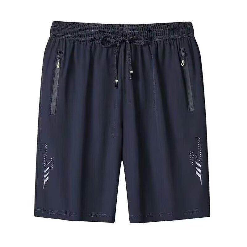 

Мужские высококачественные летние спортивные шорты из эластичной ткани с ледяным эффектом 5XL синий