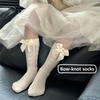Letní nový styl dětské ponožky dětské kartáčované hedvábné síťované podkolenky bílá mašlička princeznovský styl taneční ponožky