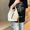 Drawstring pleated shoulder bag travel travel leisure cross-body bucket bag