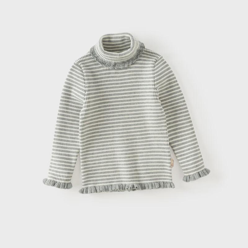 DAVE & BELLA Girls' Striped Anti-Static Turtleneck Pullover