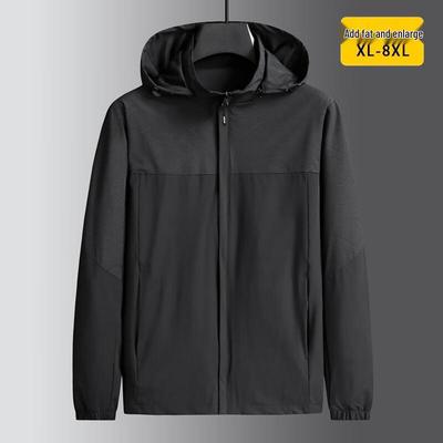 DIBINZE Men's Plus Size Detachable Hood Casual Jacket