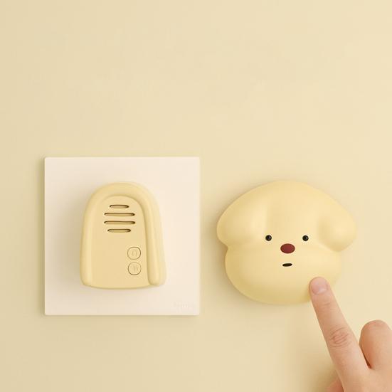 Wireless Doorbell with Receiver Cartoon Puppy 50M Long Distance Volume Adjustable Welcome Doorbell Self-Powered Home Office Door Bell