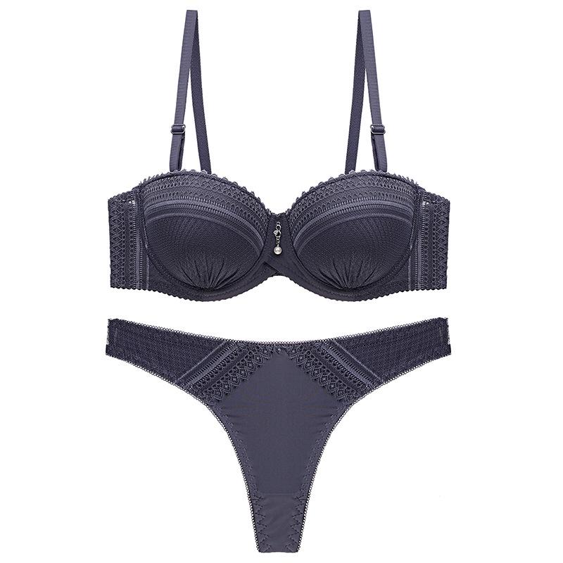 

Новинка 2021 года, сексуальный комплект с бюстгальтером-стрингами, женский кружевной комплект с бюстгальтером и трусиками 36/80BC pass cup